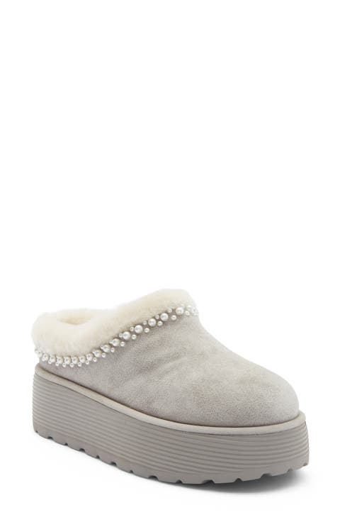 Nellie Genuine Shearling Platform Clog