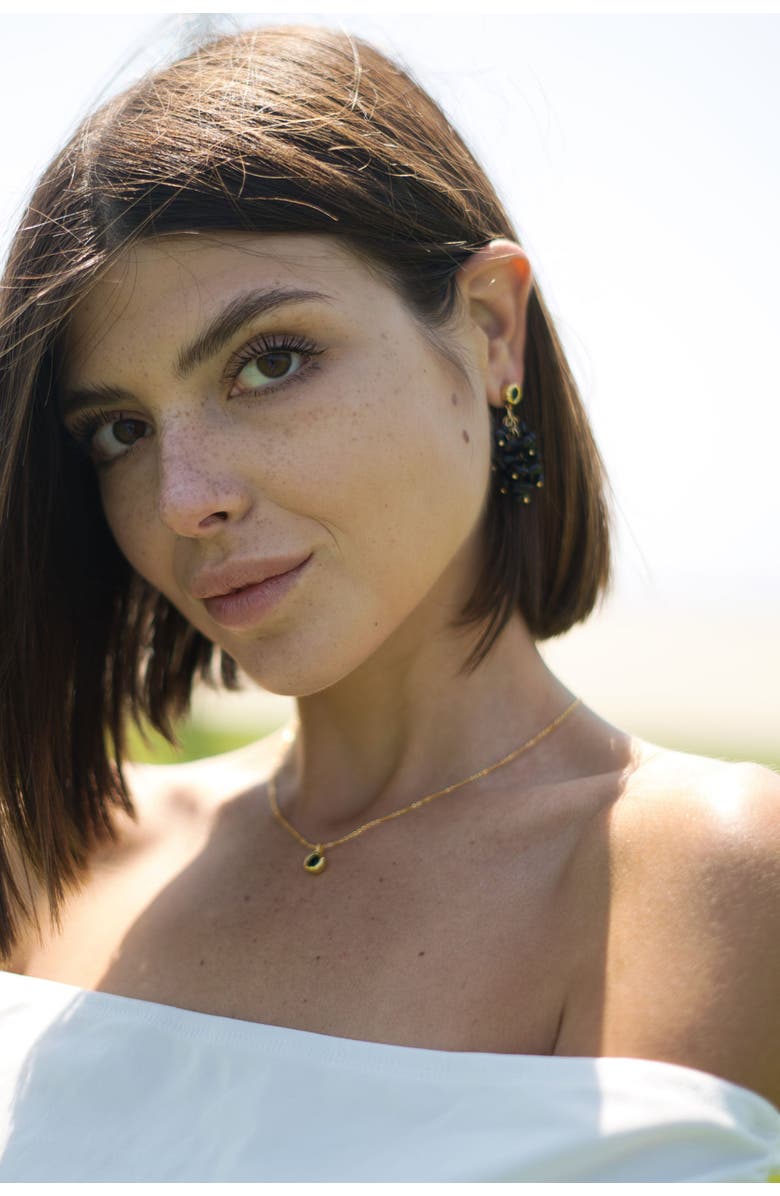 Classicharms Melanie Obsidian Cascade Cluster Earrings, Alternate, color, Black