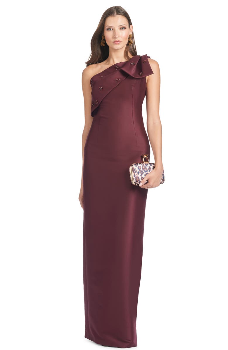 Sachin & Babi Olivia One-Shoulder Satin Gown, Alternate, color,