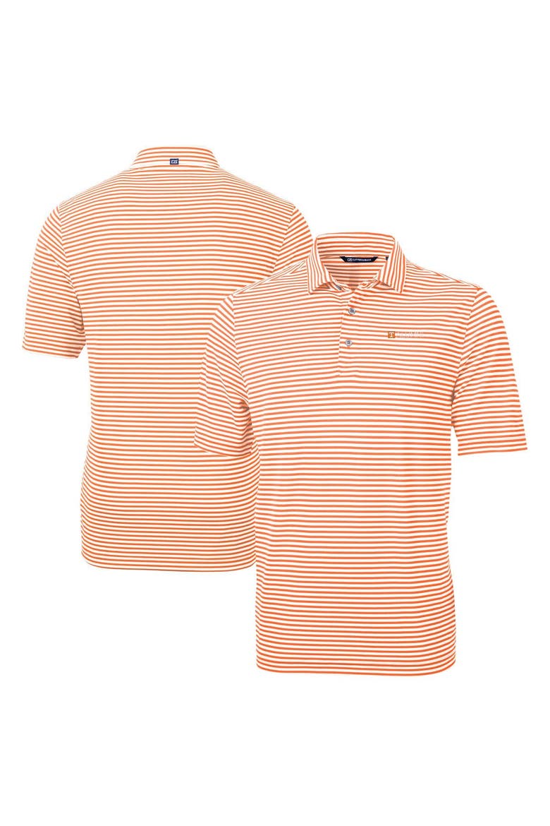 Men's Cutter & Buck  Tennessee Orange Tennessee Volunteers Alumni Logo Virtue Eco Pique Stripe Recycled Polo, Alternate, color, Orange