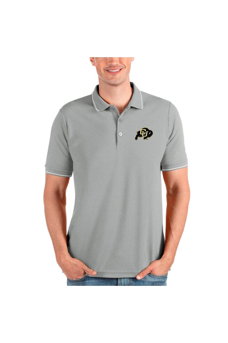 Men's Antigua Gray Colorado Buffaloes Affluent Polo, Main, color, Gray