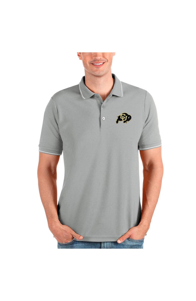 ANTIGUA Men's Antigua Gray Colorado Buffaloes Affluent Polo, Main, color, 