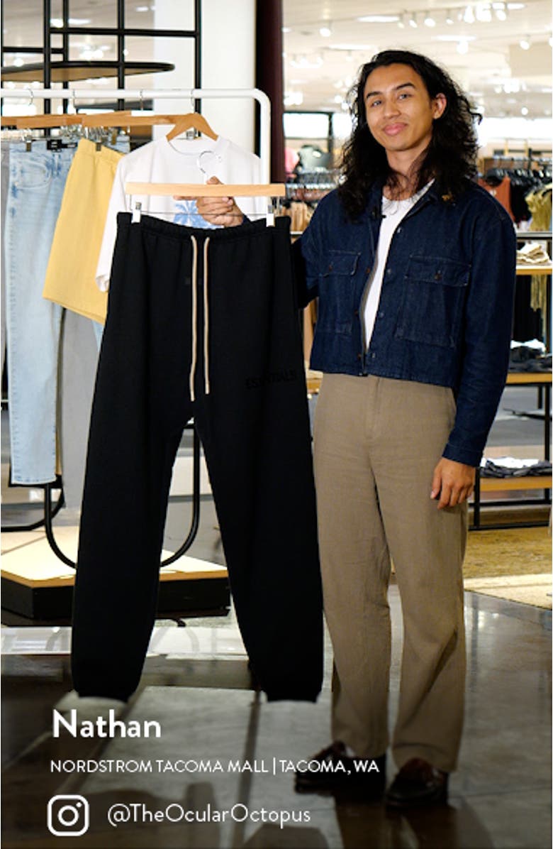 Relaxed Cotton Blend Drawstring Sweatpants, sales video thumbnail