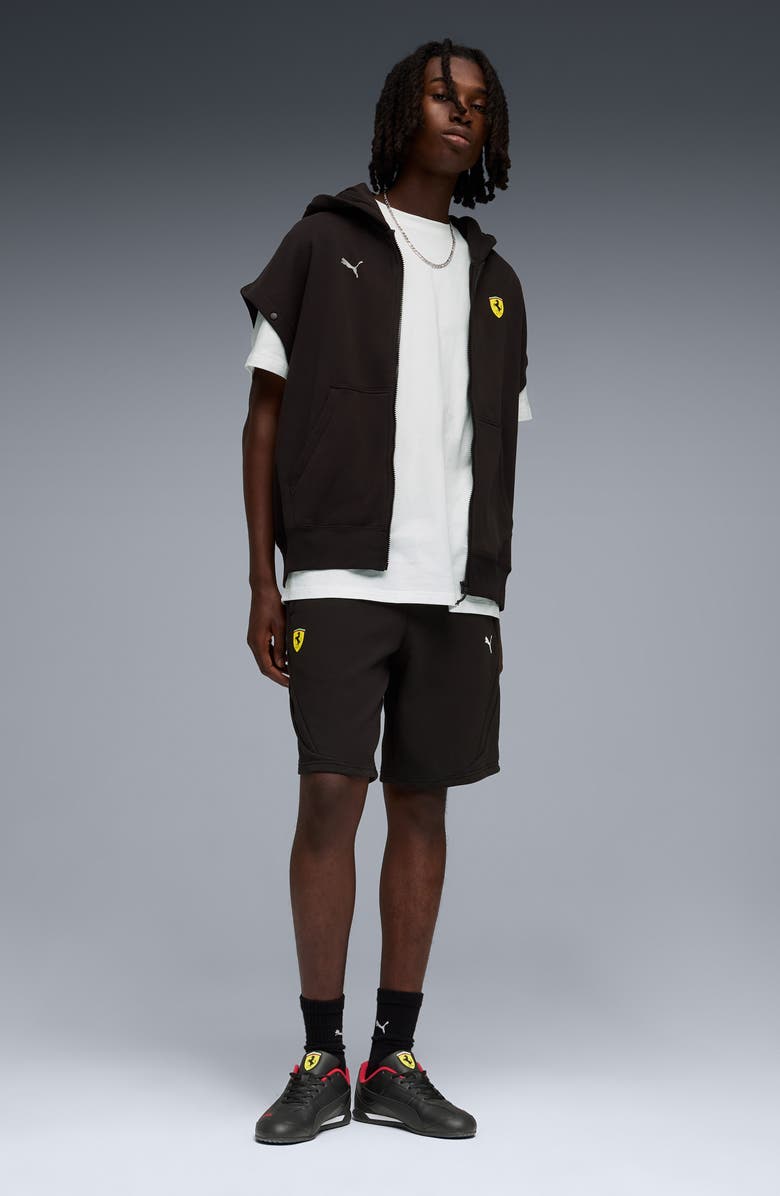 PUMA Scuderia Ferrari Motosport 1 Sweat Shorts, Alternate, color, Puma Black