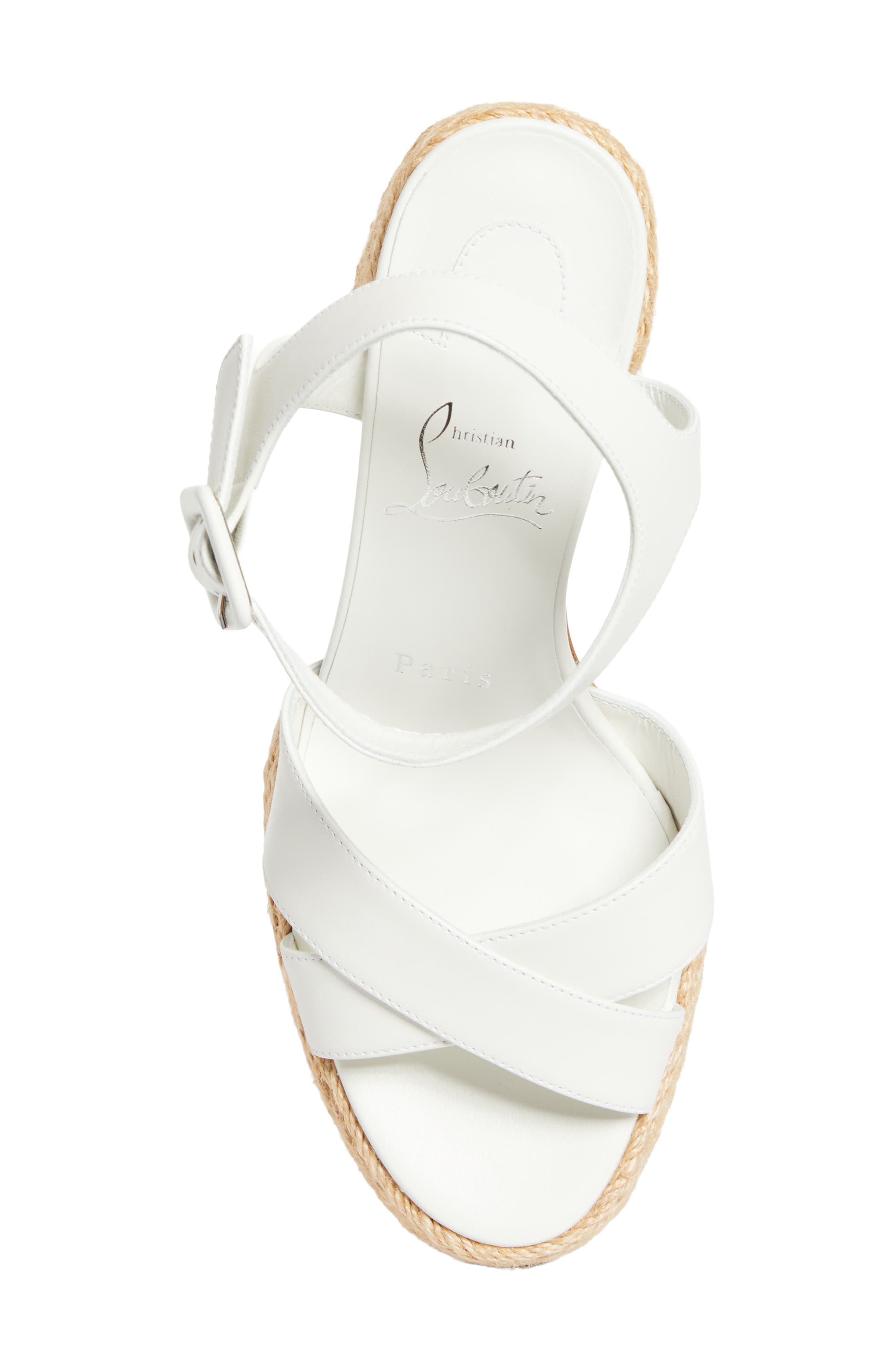 Christian Louboutin Calakala Espadrille Platform Sandal, Alternate, color, Bianco/ Lin Bianco