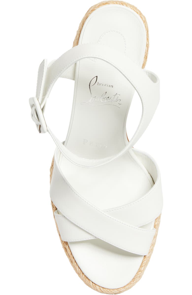 Christian Louboutin Calakala Espadrille Platform Sandal, Alternate, color, Bianco/ Lin Bianco