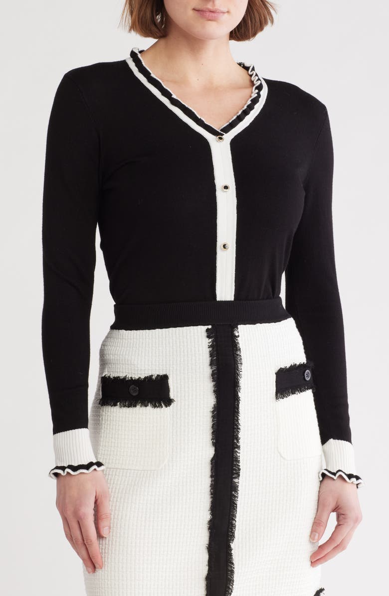 Adrianna Papell Lettuce Edge Cardigan, Main, color,