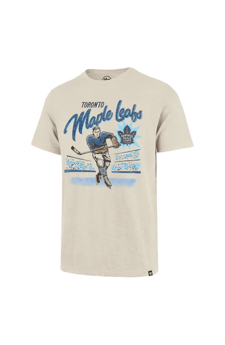 '47 Men's '47  Natural Toronto Maple Leafs Hockey Player Golden Age Scrum T-Shirt, Alternate, color, 