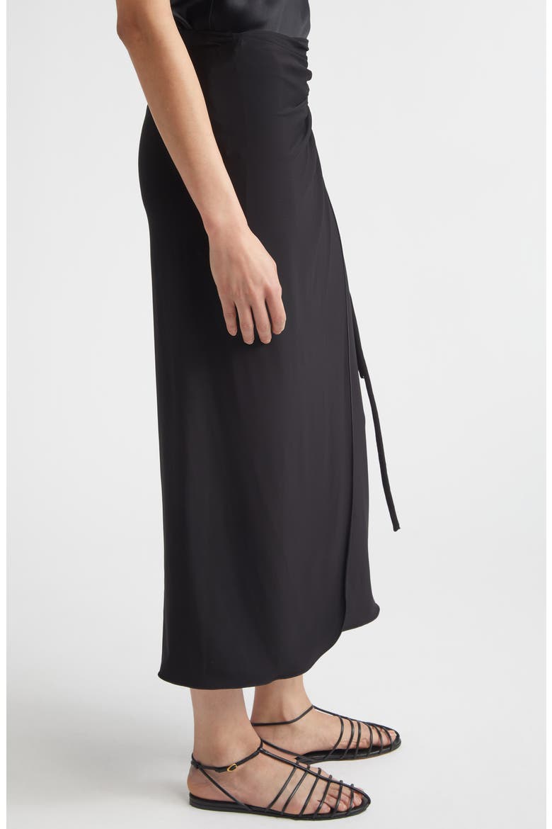 Beachwear Ruched Jersey Wrap Skirt, Alternate, color, BLACK