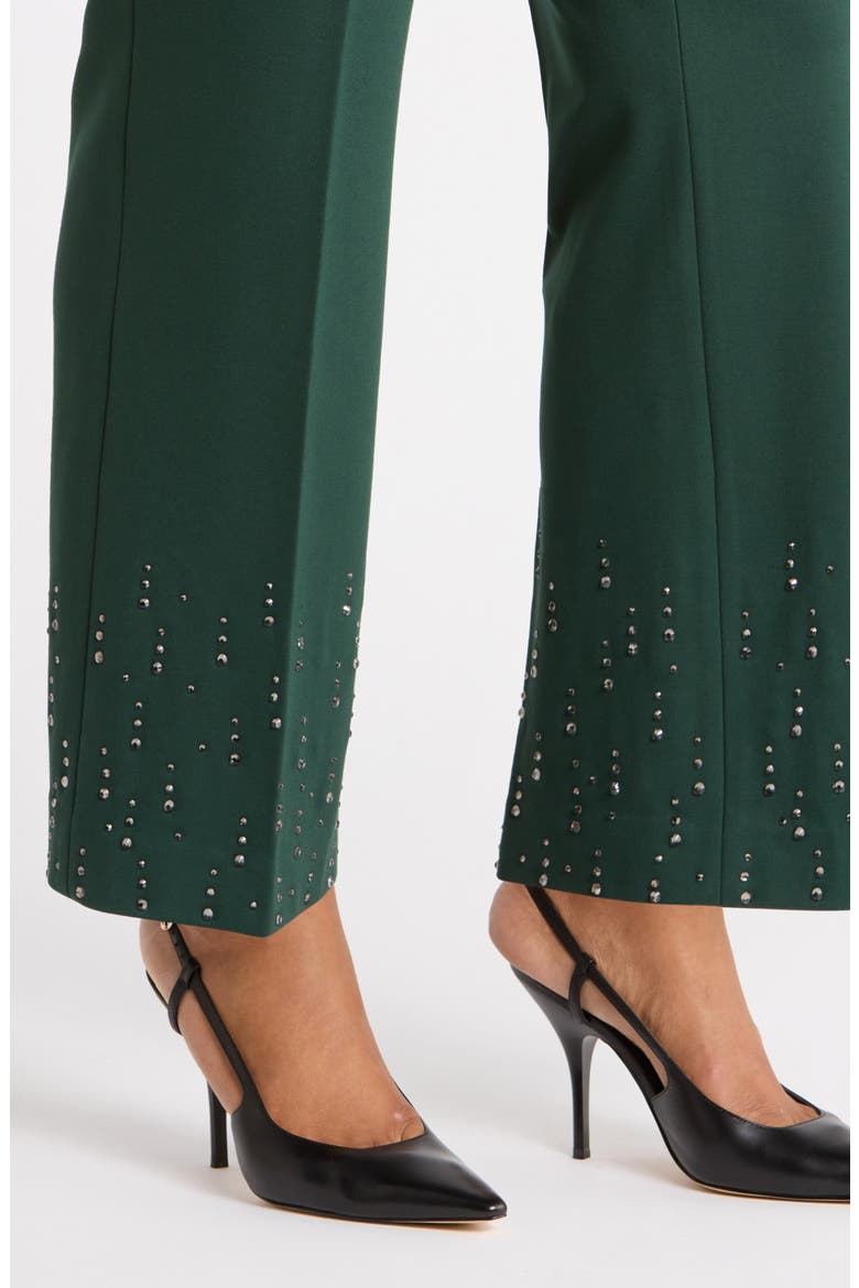 Embellished Ankle Flare Pants, Alternate, color, PINE FOREST