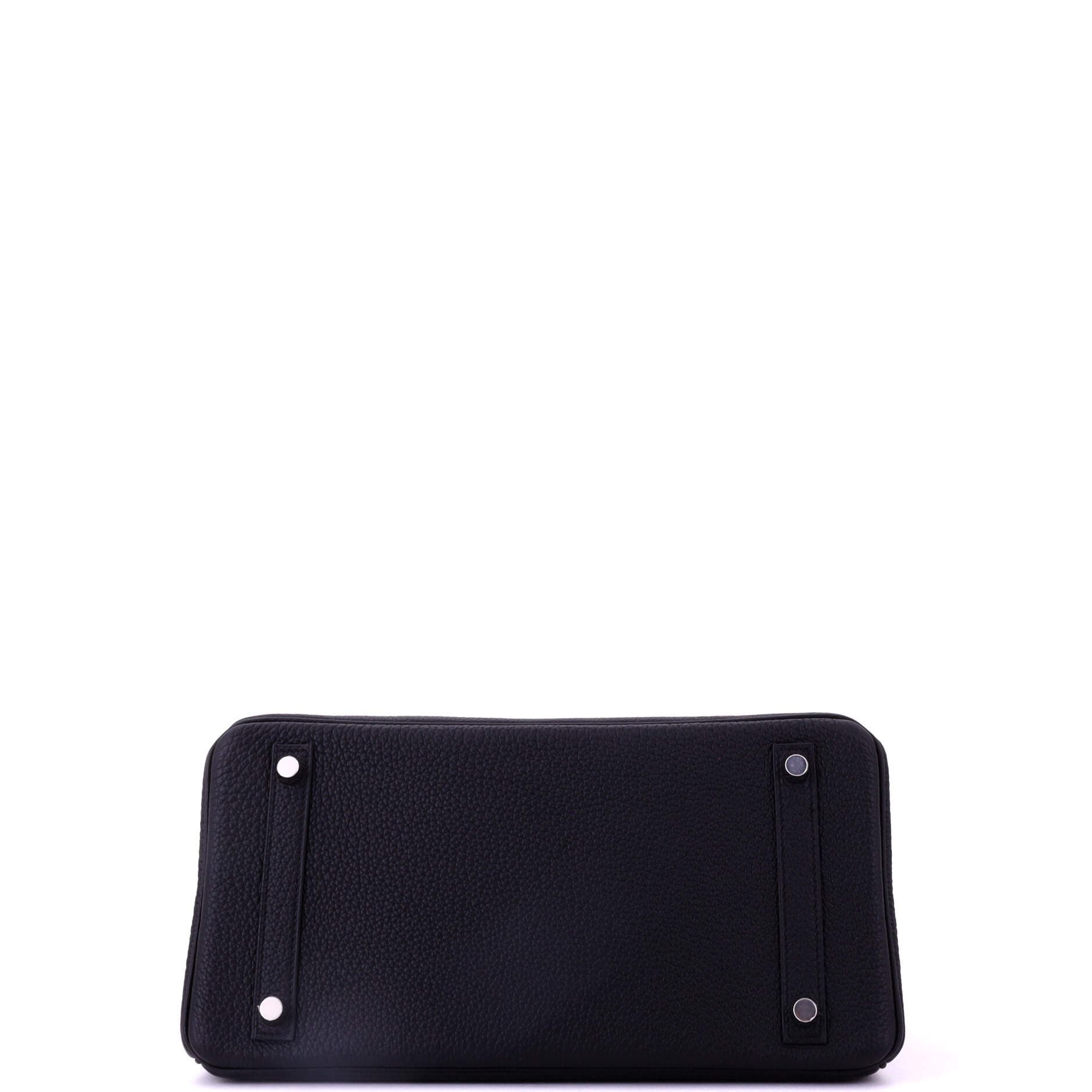 Pre-Owned Hermes Birkin Handbag Black Togo with Brushed Palladium Hardware 30, Alternate, color, Noir