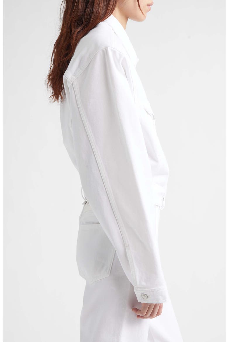 Venim Belted Denim Button-Up Shirt, Alternate, color, WHITE