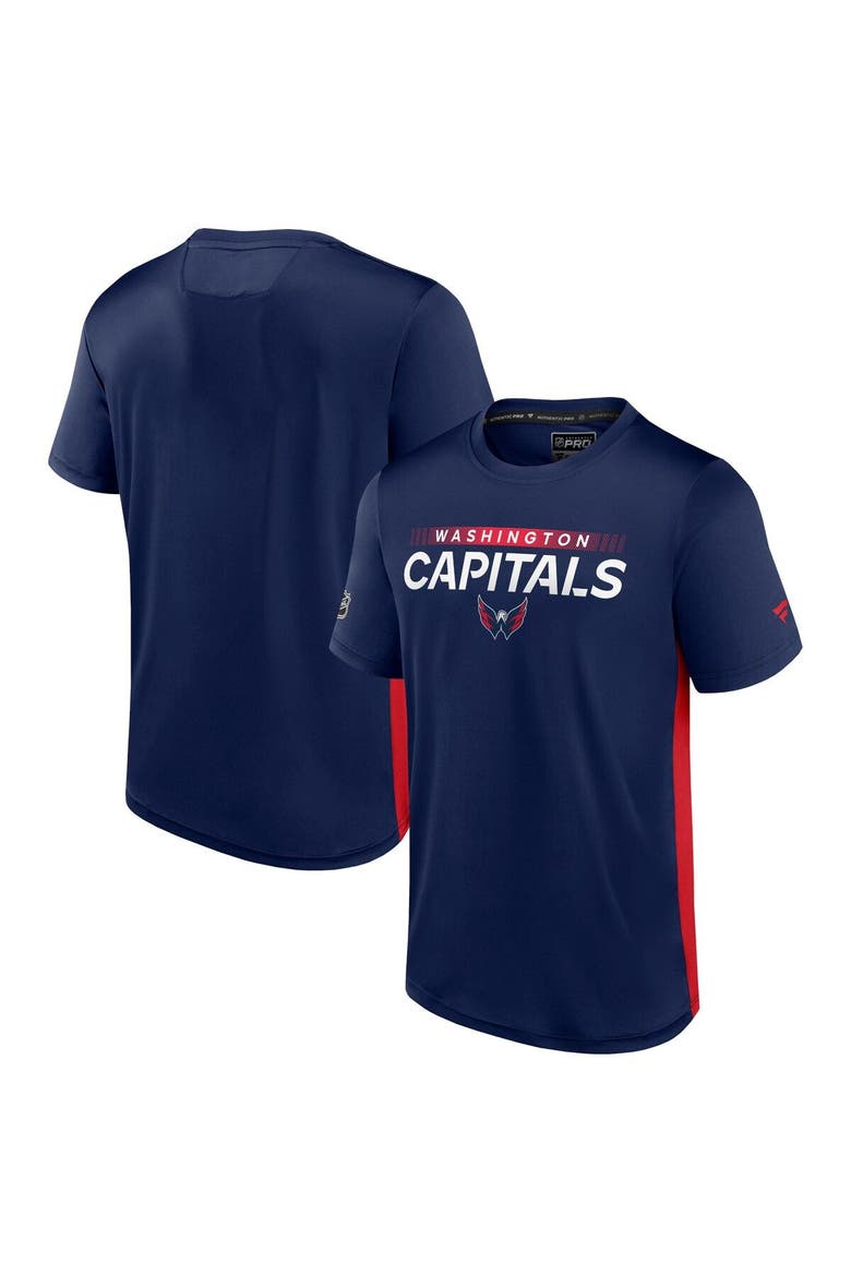 Men's Fanatics Branded Navy/Red Washington Capitals Authentic Pro Rink Tech T-Shirt, Main, color, Navy