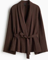 H&M Oversized Tie-belt Blazer