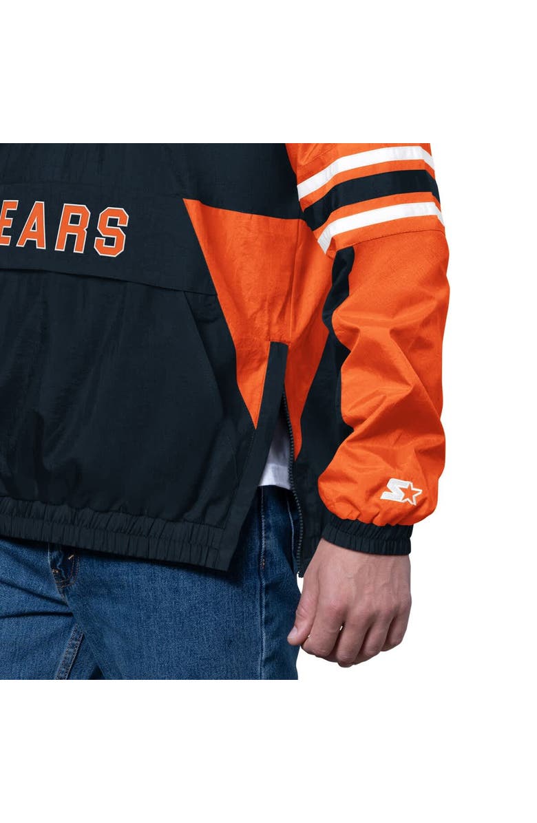 STARTER Men's Starter Navy Chicago Bears Prospect Half-Zip Pullover, Alternate, color, Navy