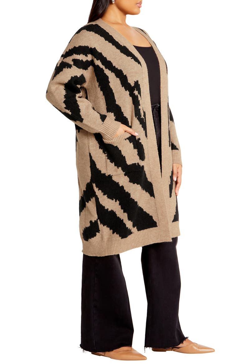 Earn Your Stripes Cardigan, Alternate, color, BLACK/ IVORY
