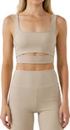 Grey Lab Cutout Crop Tank Top