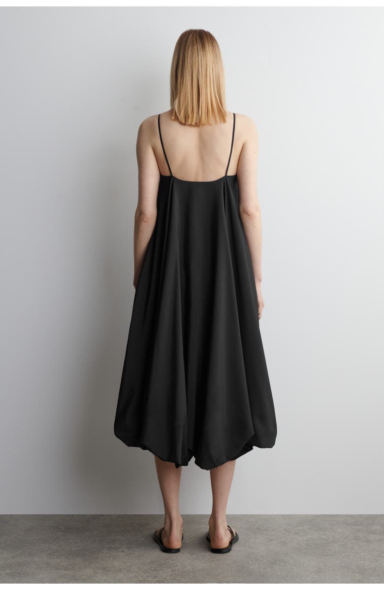 COS Bubble-Hem Midi Dress, Alternate, color, Black