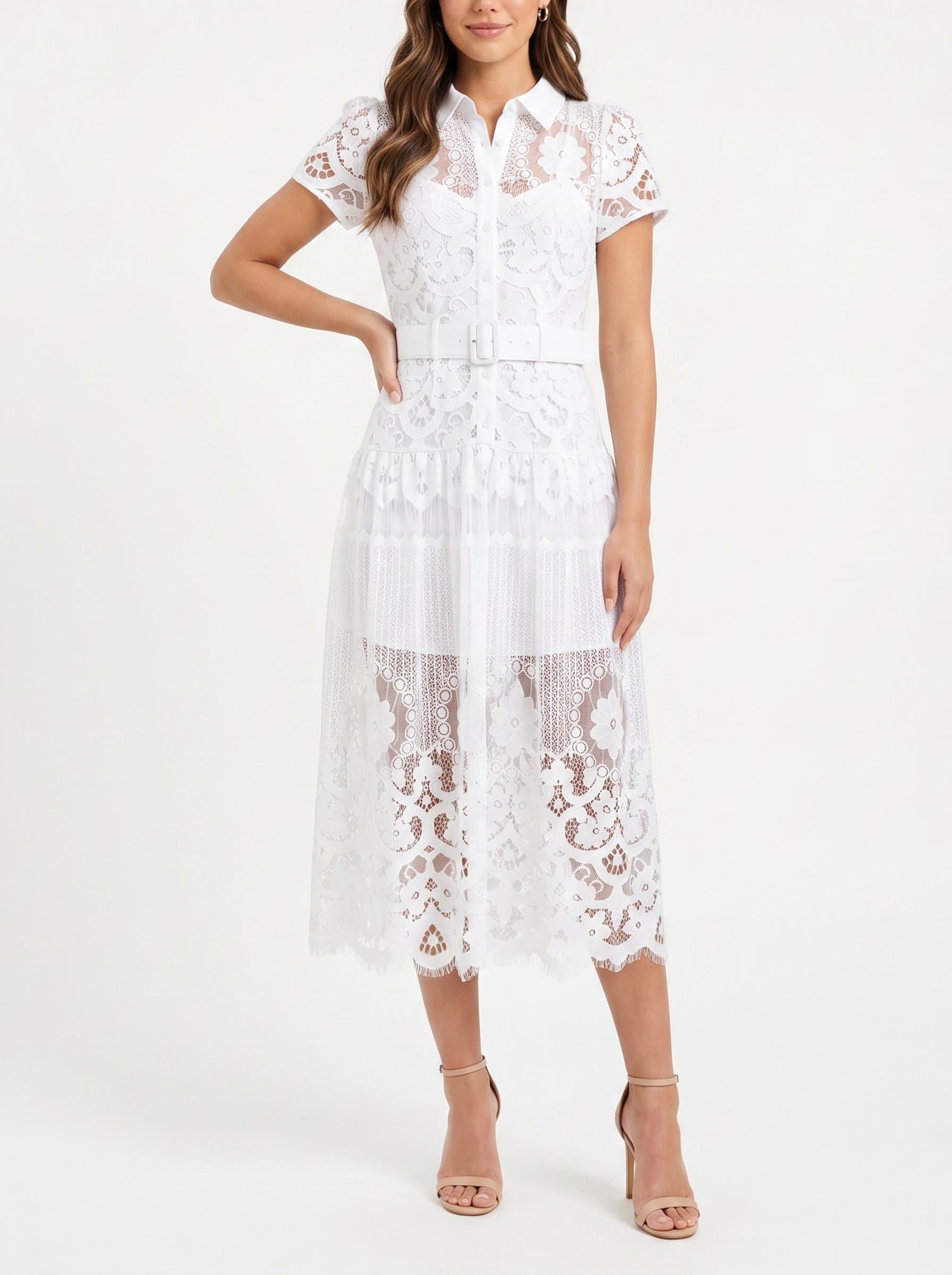 joelle lace underwire midi cocktail dress Women's Vix Paula Hermanny Eyelet Joelle Midi Dress - Graffiti
