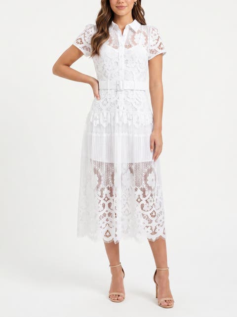 Jolene Collared Lace Midi Dress