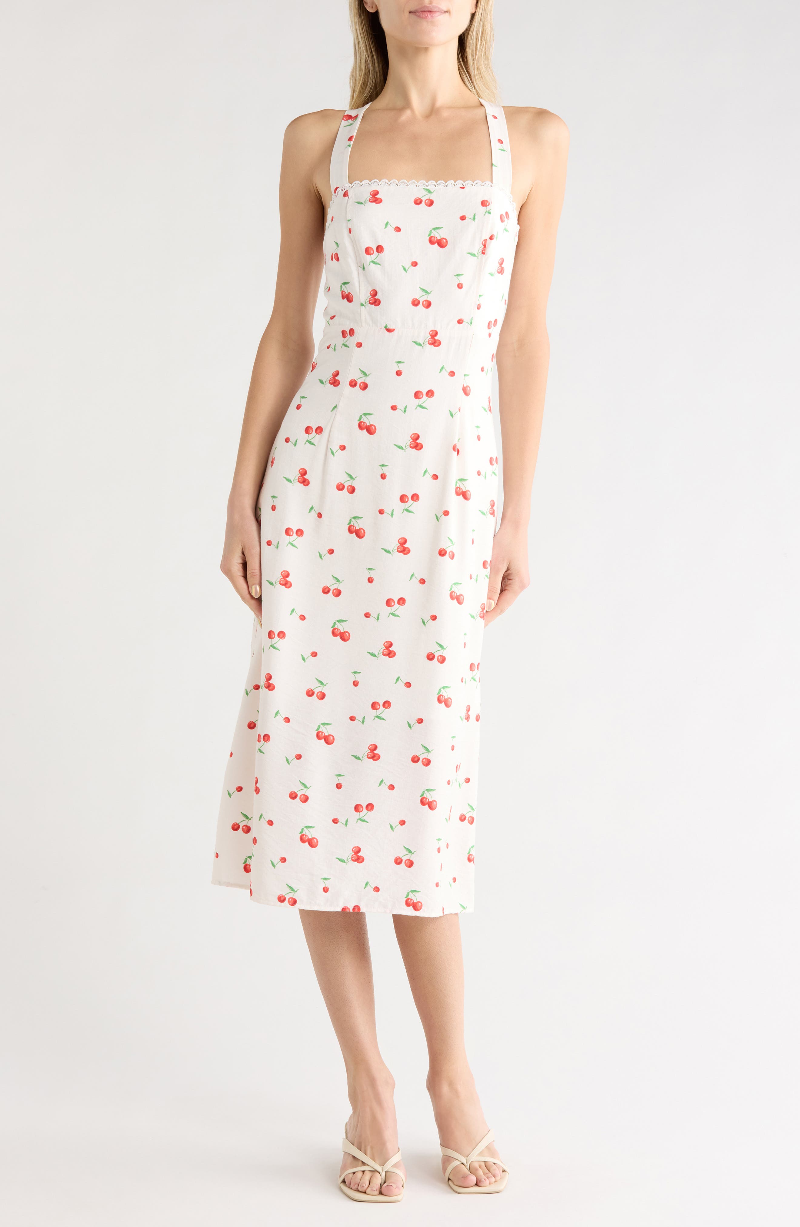 WEST K Scallop Trim Midi Dress