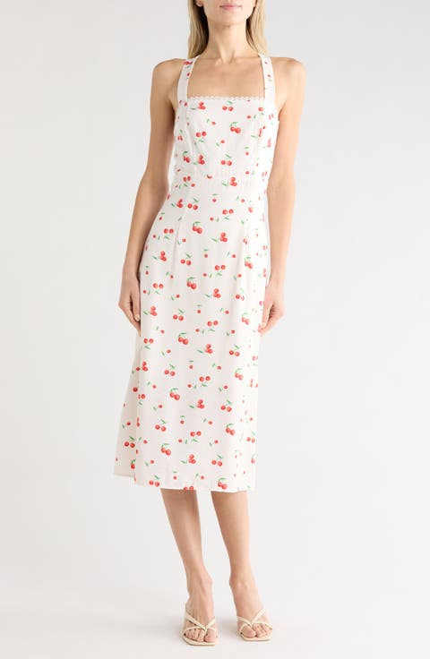 Scallop Trim Midi Dress