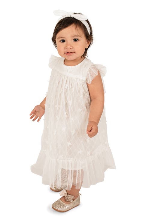 Baby girl in fashion white frock