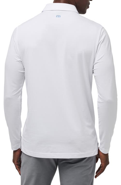 Travismathew Course Mapper Long Sleeve Polo In White