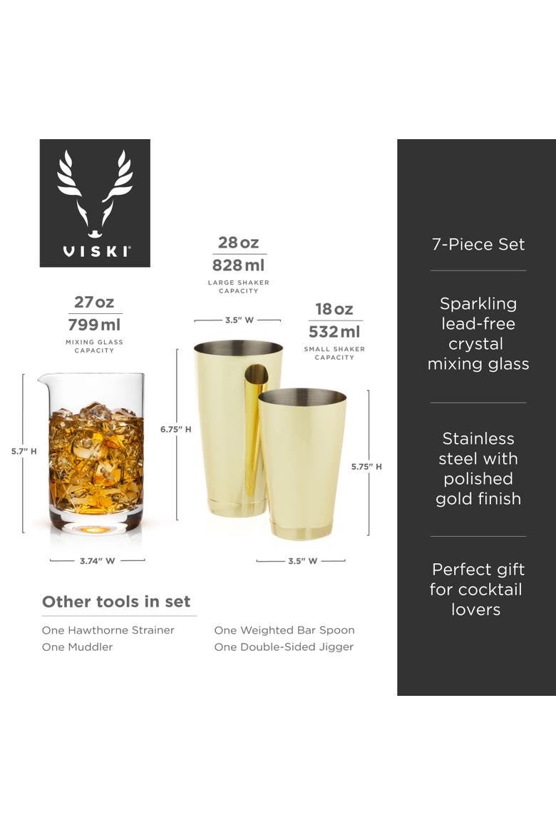 Belmont 7-Piece Barware Set, Alternate, color, Gold
