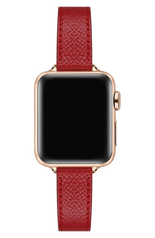 The Posh Tech Cleo Leather Apple Watch® Watchband In Cranberry