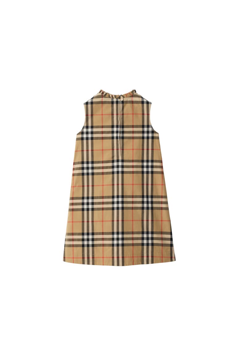 Check Cotton Dress, Alternate, color, Sand beige