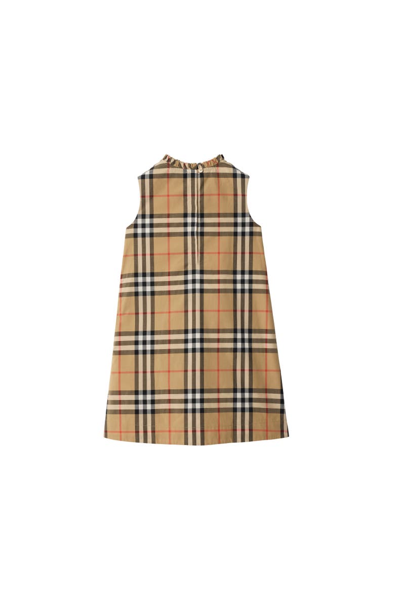 Burberry Check Cotton Dress, Alternate, color, Sand Beige
