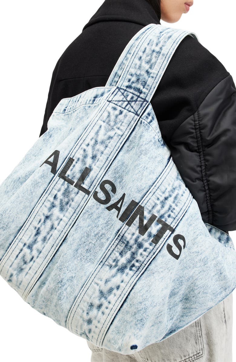 AllSaints Izzy Denim Tote, Alternate, color,