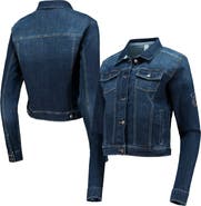 LUSSO Women's Lusso Blue Miami Heat Georgie Swarovski Crystals Button-Up Denim Jacket