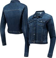 LUSSO Women's Lusso Blue Miami Heat Georgie Swarovski Crystals Button-Up Denim Jacket