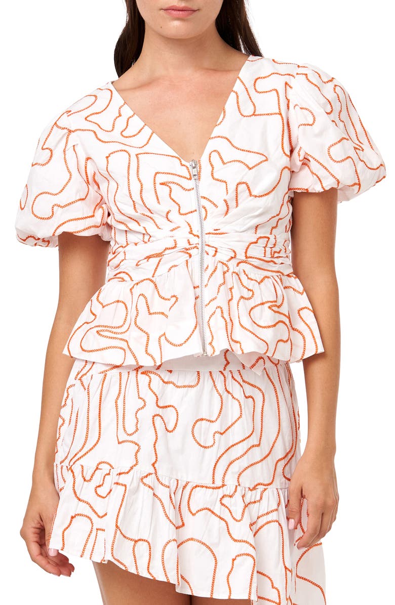 CIEBON Wilma Peplum Hem Top, Alternate, color, White