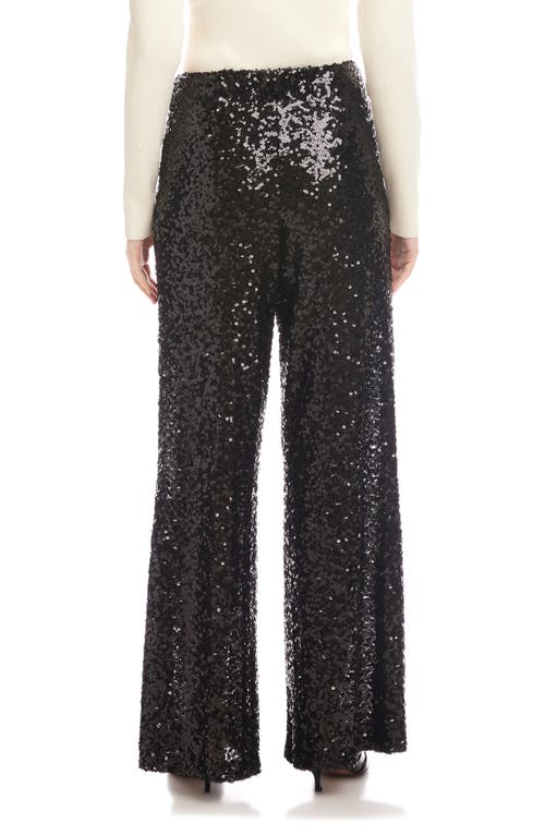 Fifteen Twenty Lynette Wide Leg Sequin Pants In Black