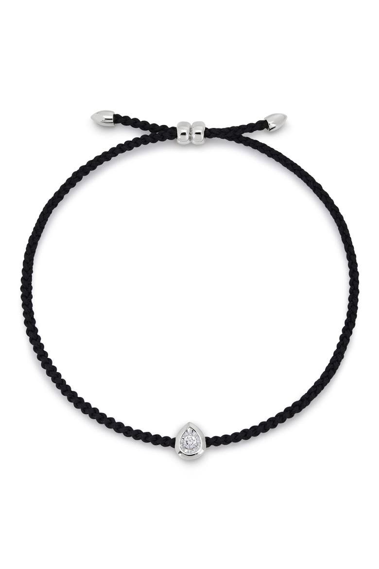 Pear Set Lab Grown Diamond Cord Bracelet, Main, color, STERLING SILVER / DIAMOND