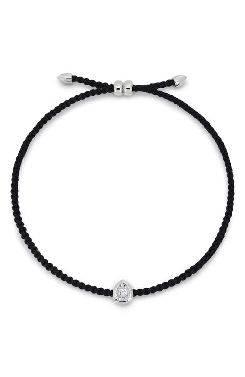 Pear Set Lab Grown Diamond Cord Bracelet