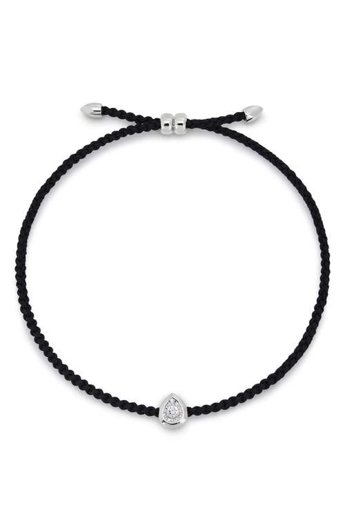 Monica Vinader Pear Set Lab Grown Diamond Cord Bracelet