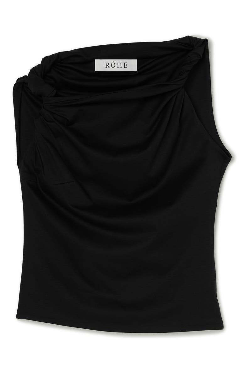 Sculptural Cotton, Modal & Silk Top, Alternate, color, BLACK