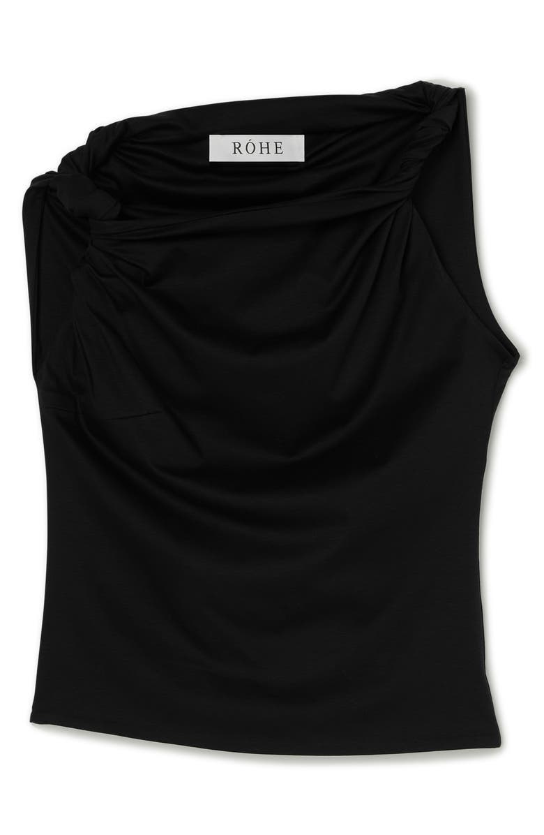 Róhe Sculptural Cotton, Modal & Silk Top, Alternate, color, Black
