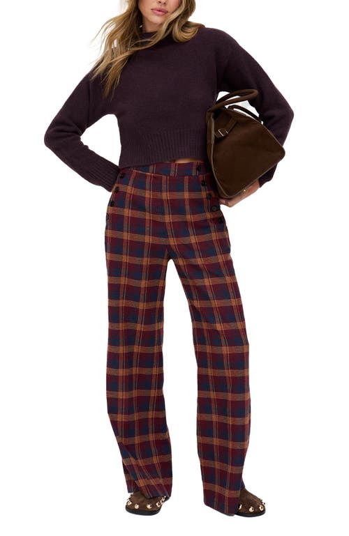 Lily And Lionel London Damson High Waisted Tartan Print Trouser In Multi