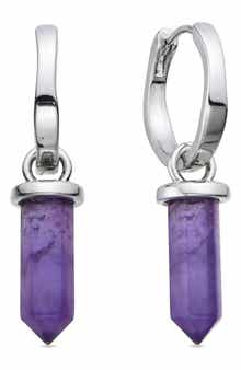 EYE CANDY LOS ANGELES Quartz Huggie Hoop Earrings