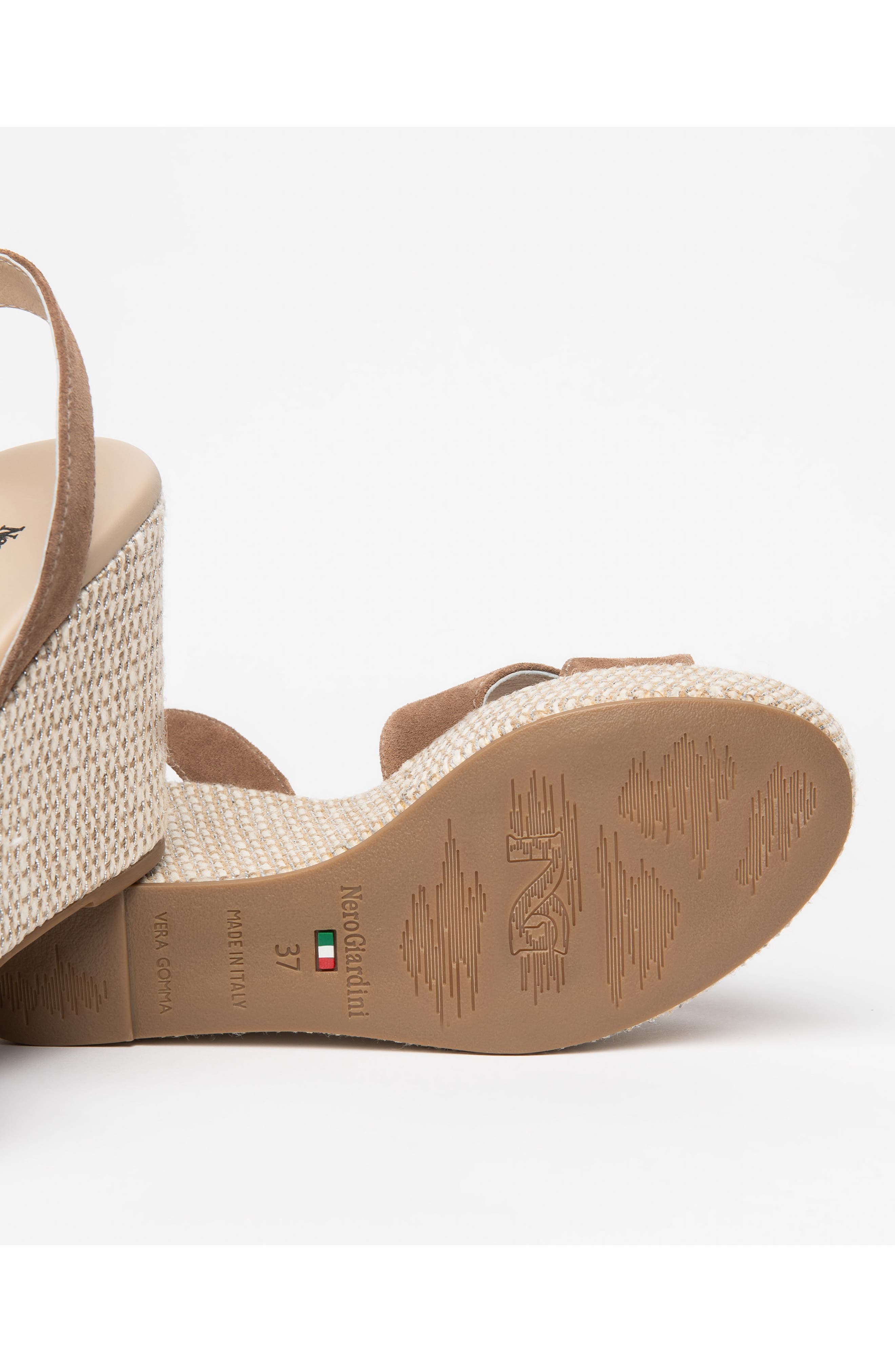 NeroGiardini Slingback Platform Wedge Sandal, Alternate, color, Whiskey