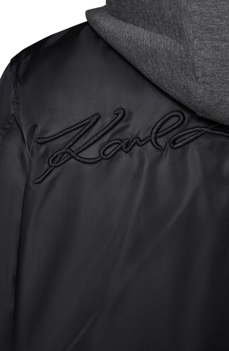 KARL LAGERFELD PARIS Full Zip Bomber Jacket, Alternate, color, Black