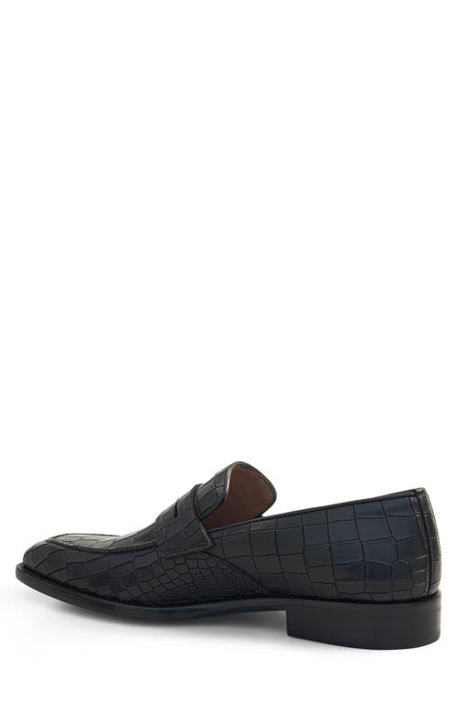 Mezlan Stamped Croc Embossed Penny Loafer