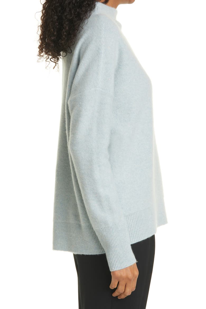 Funnel Neck Boiled Cashmere Sweater, Alternate, color, H PALE SAGE