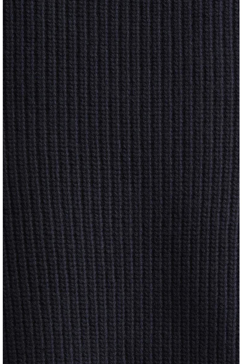 Purl Stitch Wool & Cashmere & Quilted Down Puffer Cardigan, Alternate, color, BLACK