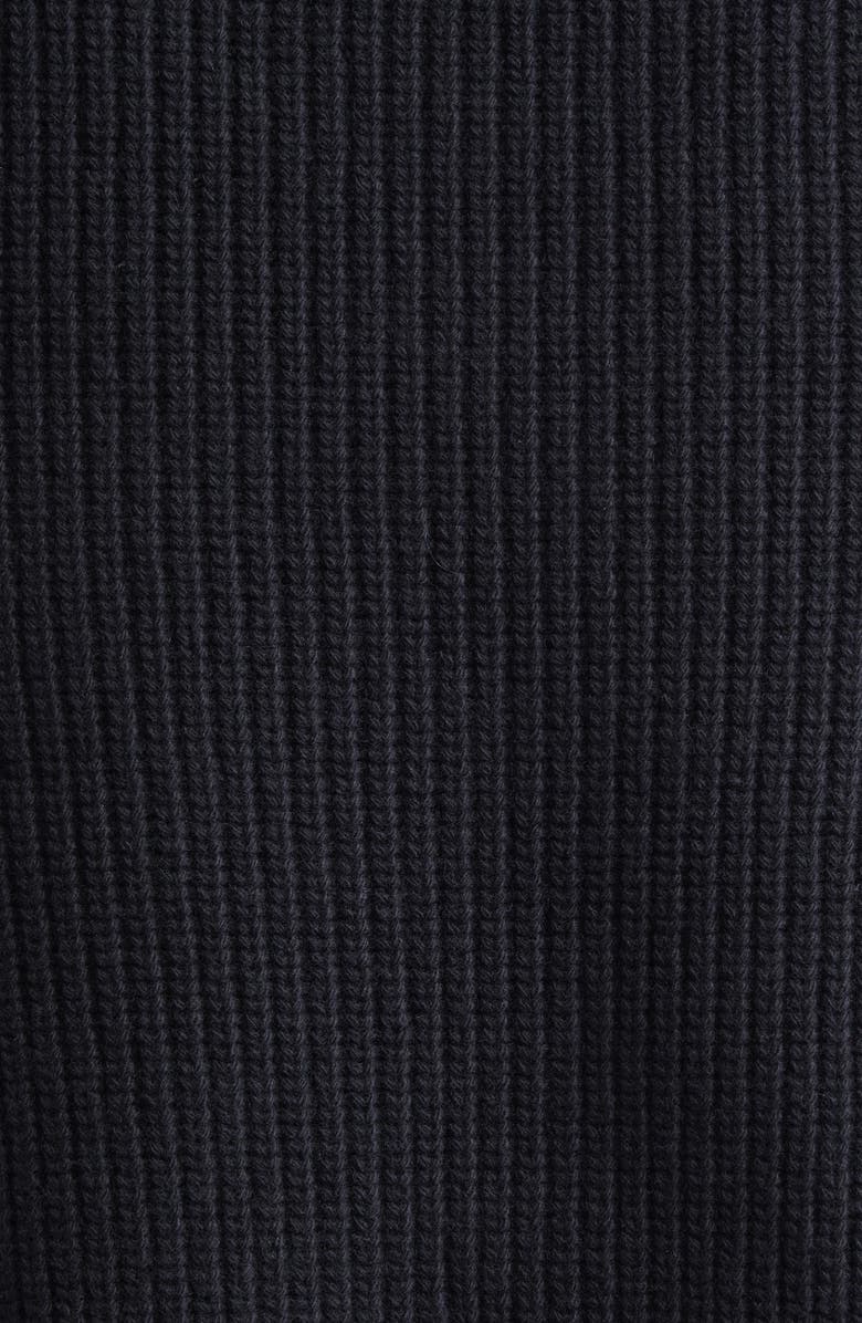 Moncler Purl Stitch Wool & Cashmere & Quilted Down Puffer Cardigan, Alternate, color, Black